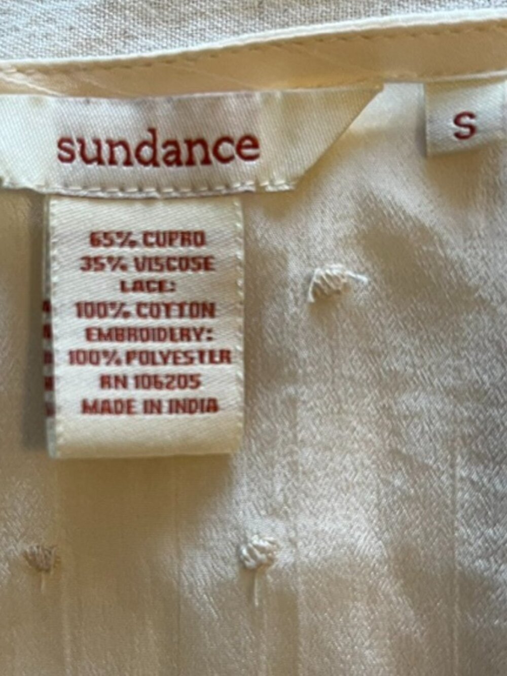 Sundance Swiss Dot Crochet Top in Ivory| Size Small - Picture 8 of 9